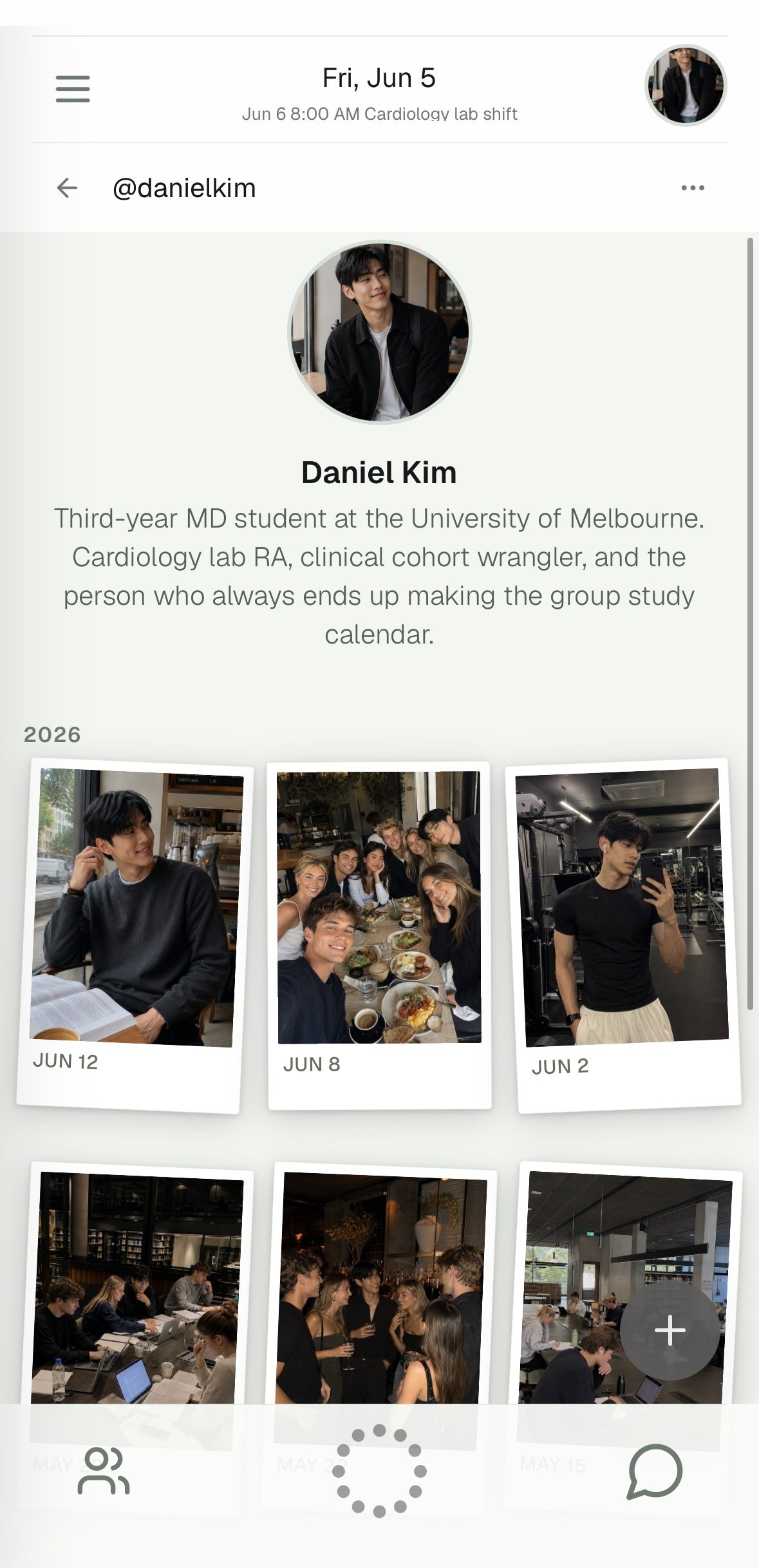 A TOC profile full of photo logs